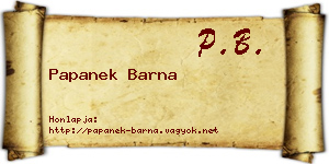 Papanek Barna névjegykártya